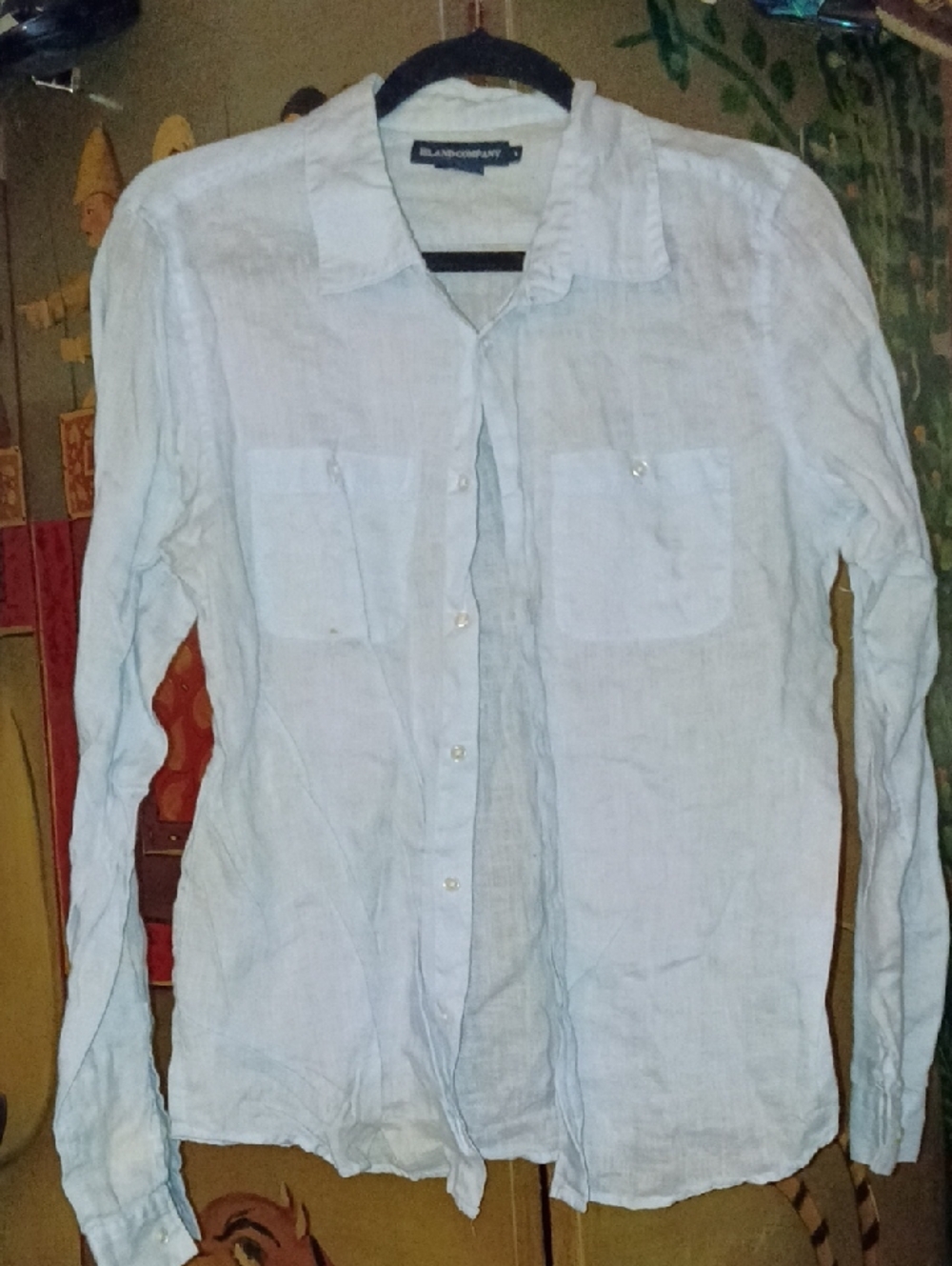 Island Company Light Blue Linen Button-Down Shirt S-M